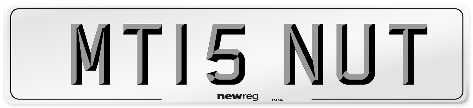 MT15 NUT Number Plate from New Reg